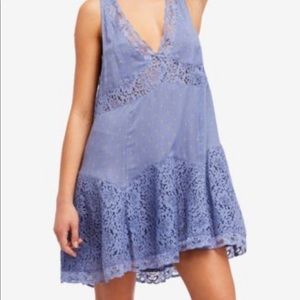 Free people lace trim slip dress